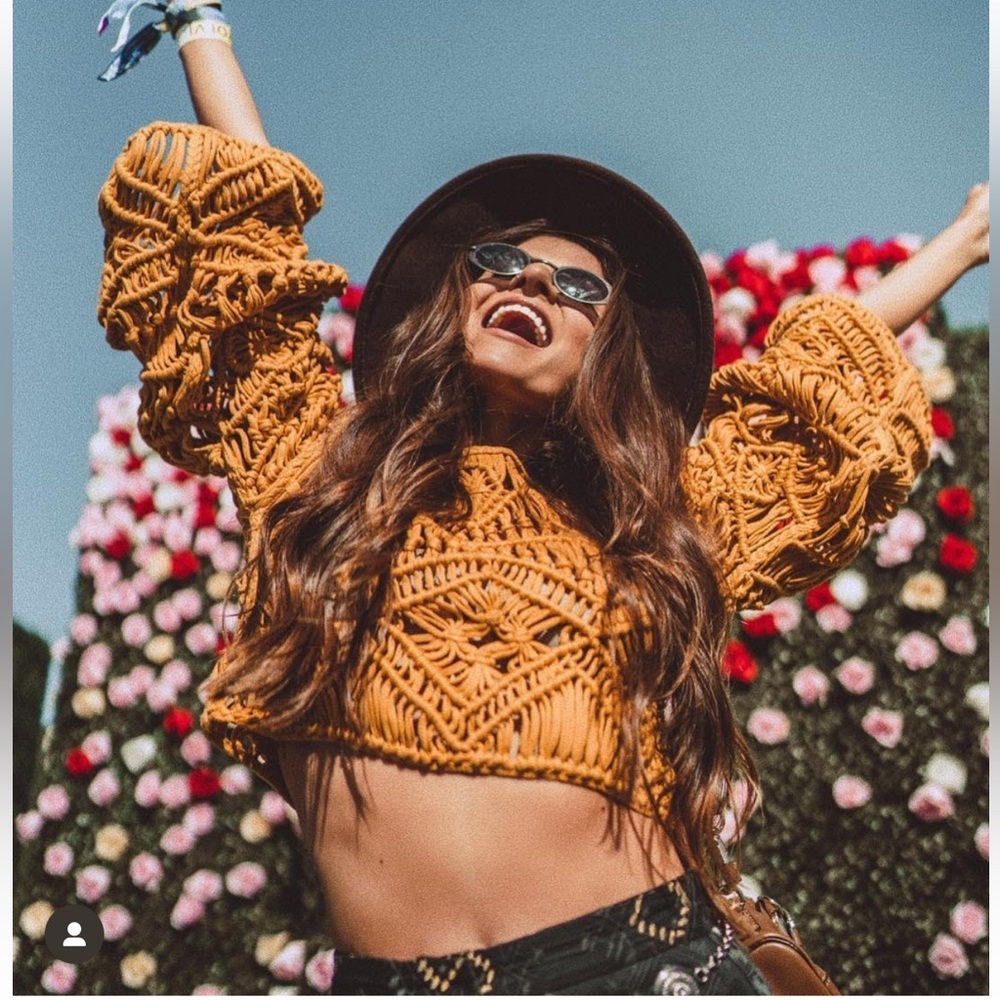 TULAROSA Jamie Macrame Crochet Women's Top in Butternut